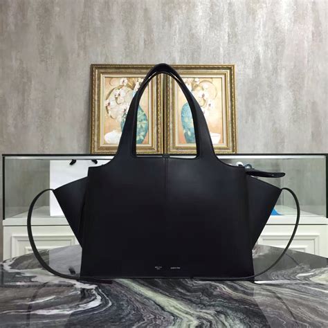 celine medium tri fold satchel black|WOMEN'S LUXURY BLACK BAGS AND HANDBAGS .